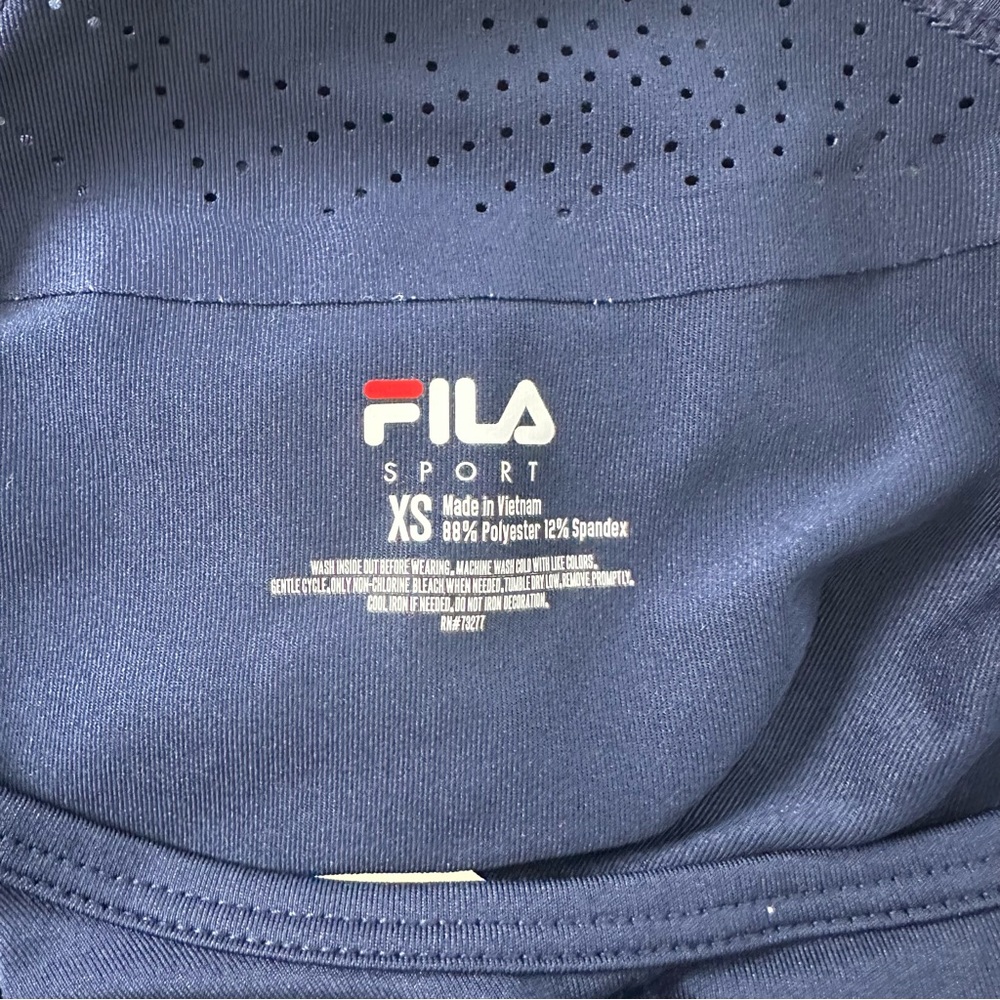 FILA SPORT Navy Blue Laser Cut Racerback Active Tank Top - XS - Picture 8 of 8